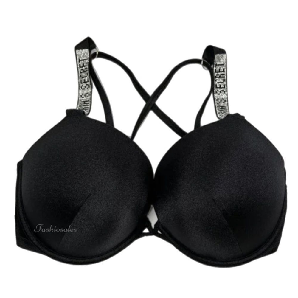 Victorias Secret Swim Bombshell Shine Strap Add-2-Cups Push Up Bikini Top